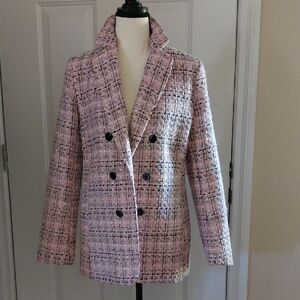 Anne Klein Pink Tweed Blazer Size Medium